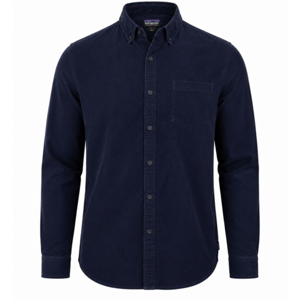 Patagonia Corduroy Button Down Shirt Mens Large Navy Blue